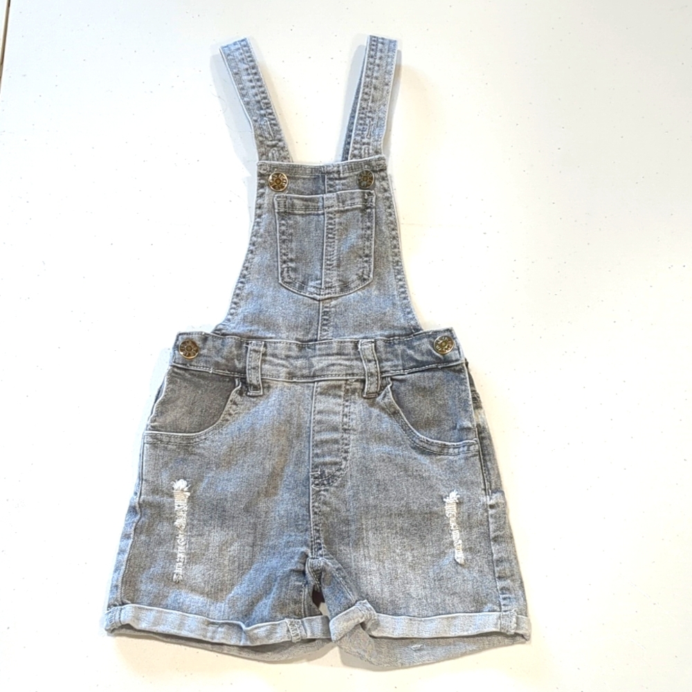 Little Bitsy overall shorts, adjustable strap  4/5 toddler NWT GRAY